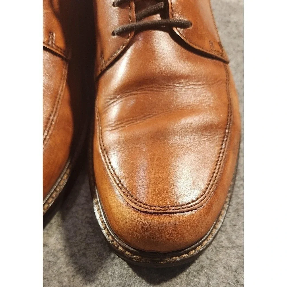 Ecco Shoes Mens Size 10 Brown Leather Derby Comfort Shock‎ Point Sneakers
